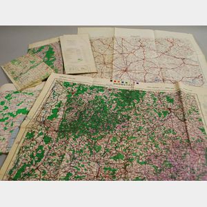 Seven WWII Era U.S. Army Maps of Germany.
