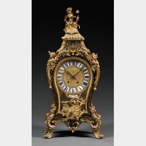 Louis XVI-style Bronze-mounted Boulle Work Mantel Clock