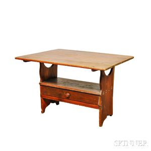 Country Pine One-drawer Hutch Table