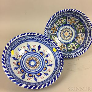 Two Modern Persian Polychrome Ceramic Bowls