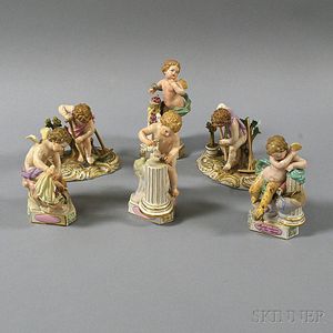 Six Meissen Porcelain Figures