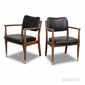 Pair of Liberty Manufacturing Co. Danish Modern-style Teak Armchairs