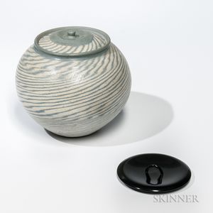 Makoto Yabe (1947-2005) Nerikomi Studio Pottery Covered Jar