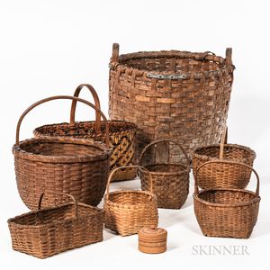 Eleven Antique Baskets