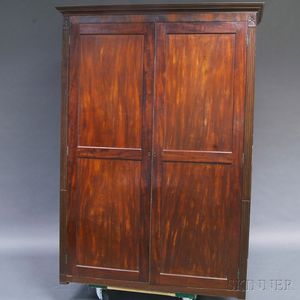 Classical Carved Mahogany Veneer Armoire