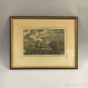 Framed Engraving Depicting the British Sailing Vessel The Success