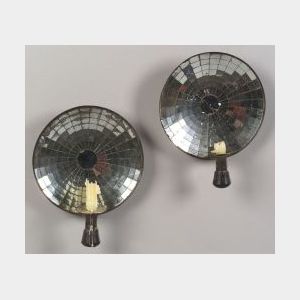 Pair of Mirrored Tin Candle Sconces