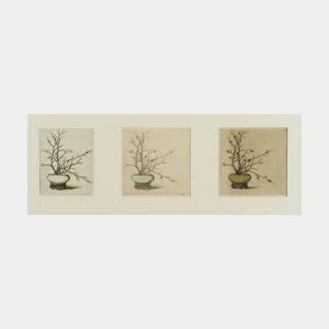 Bertha Evelyn Clausen Jaques (American, 1863-1941) Lot of Three Impressions of Winter Berries, 1940. Unsigned. Etchings (two in...