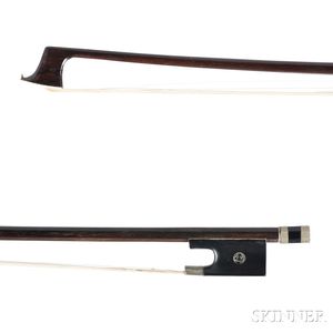 French Nickel-mounted Violin Bow, School of Nicolas Maire