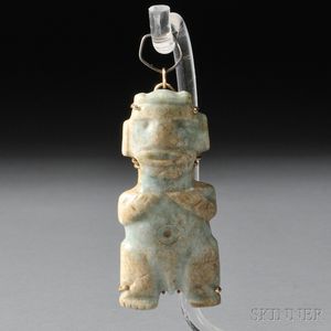 Pre-Columbian Jade Figural Pendant
