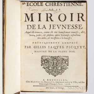 Picquet, Gilles Jacques (fl. circa 1668) Ecole Chrestienne, ou le Miroir de la Jeunesse.