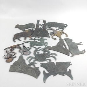 Set of Twelve Bronze Signs of the Zodiac Plaques