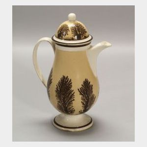 Mochaware Baluster-form Footed Coffeepot