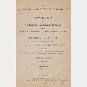 Banks, Thomas Christopher (1765-1854) The Dormant and Extinct Baronage of England