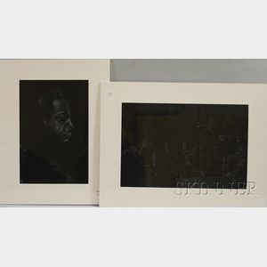 Two Charles Delaney Pastel on Paper Works Related to Duke Ellington