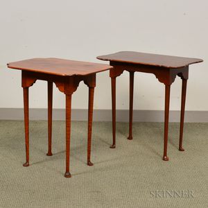 Pair of Eldred Wheeler Queen Anne-style Tea Tables