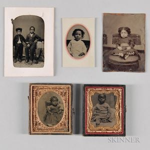 Five Tintypes Depicting African American Children
