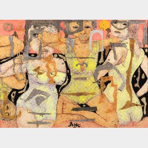 Karl Zerbe (American, 1903-1972) Abstract (Three Women)