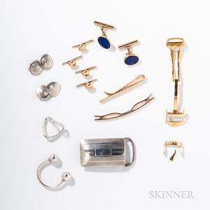 Group of Gold and Silver Gentleman's Accessories