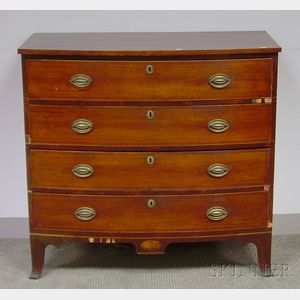 Federal Inlaid Mahogany Bowfront Graduated Four-Drawer Chest