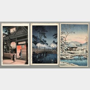 Five Tsuchiya Koitsu (1870-1949) Woodblock Prints