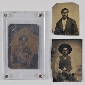 Three Tintypes Depicting African American Men