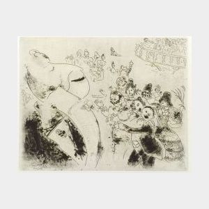 Marc Chagall (Russian/French, 1887-1985) Plate from LES AMES MORTES