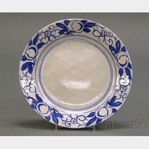 Dedham Pottery Horse Chestnut Pattern Plate