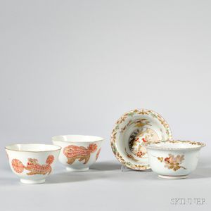 Two Pairs of Export Porcelain Cups