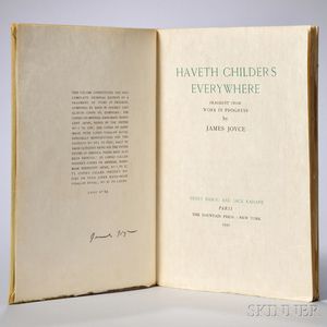 Joyce, James (1882-1941) Haveth Childers Everywhere, Fragment from Work in Progress.