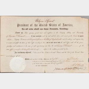 Grant, Ulysses (1822-1885) Document Signed, 8 December 1873.