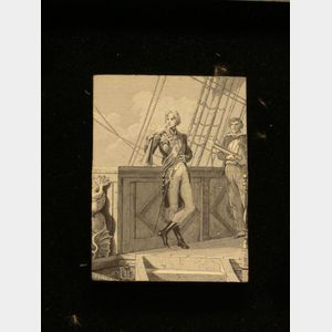 Framed Printing Block Depicting Admiral Nelson.