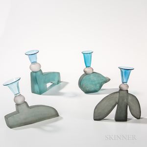 Five Naomi Shioya Sing Each Song Art Glass Sculptures