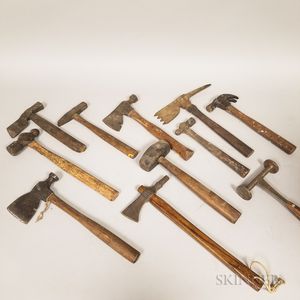 Collection of Wooden Handles Hammers