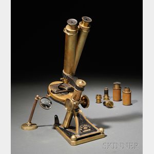 R. & J. Beck Brass Binocular Microscope