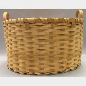 Large Passamaquoddy Woven Splint Gathering Basket.