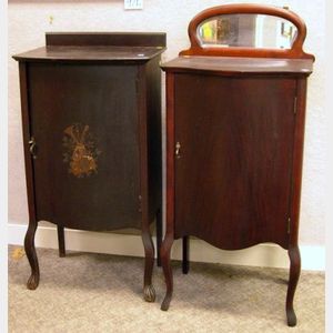 Two Early 20th Century French-style Mahogany Sheet Music Cabinets.