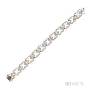 Platinum and Diamond Bracelet, retailed by Shreve, Crump & Low