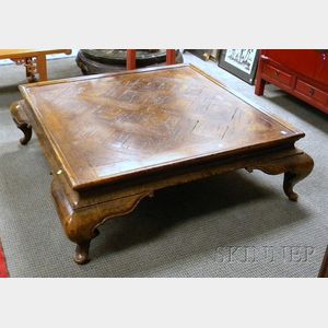 Baroque-style Carved Oak Square Low Table