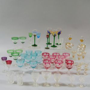 Forty-eight Assorted Glass Tableware Items
