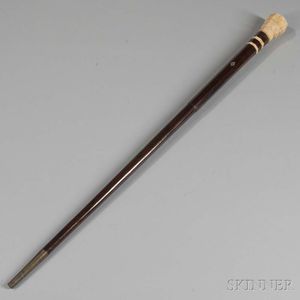 Whale Ivory and Rosewood Cane