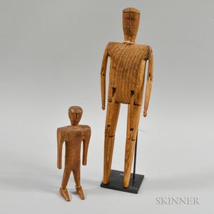Two Carved Wooden Figures of Men