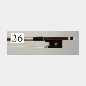 French Silver Mounted Violin Bow, Arnold Suard