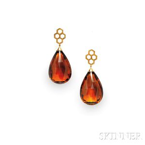 18kt Gold and Citrine Earrings