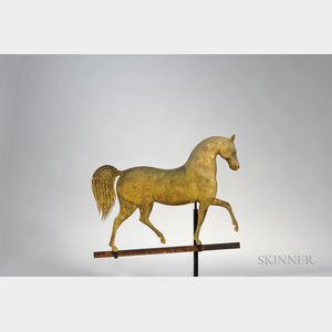 Gilt Molded Copper and Cast Zinc "Index" Horse Weathervane