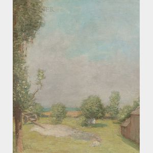 Julian Alden Weir (American, 1852-1919) Farm Scene, Branchville, CT