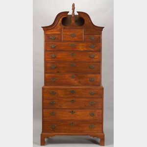 Chippendale Cherry Bonnet-top Chest-on-chest