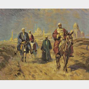 Ludwig Czerny (Austrian, 1821-1889) Arab Men on Horseback