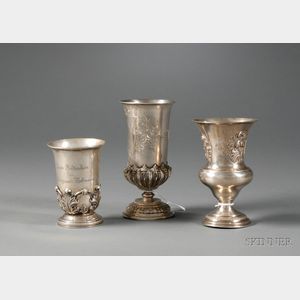 Three Silver Kiddush Cups