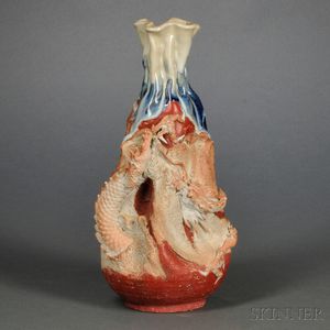 Sumida Ware Vase with a Dragon